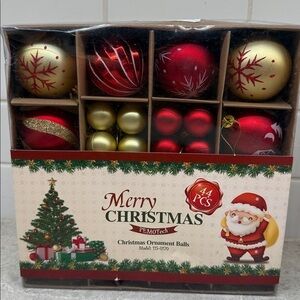 Christmas Ornament Balls Set of 44 - Red and Gold. Brand new in box